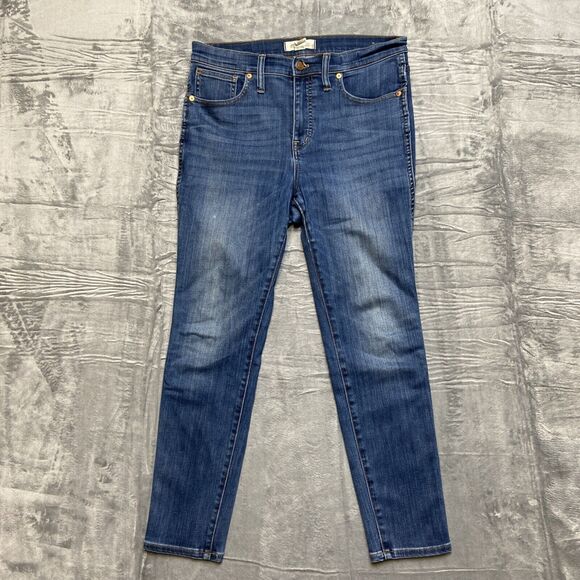 Madewell 10" High Rise Skinny Jeans Women's Size 29P Blue - Picture 1 of 11